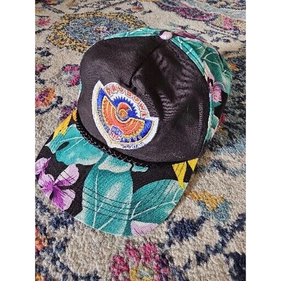 Vintage NFL Football Pro Bowl 1996 Hawaii Logo Floral Snapback Hat Athletic RARE - Picture 1 of 9